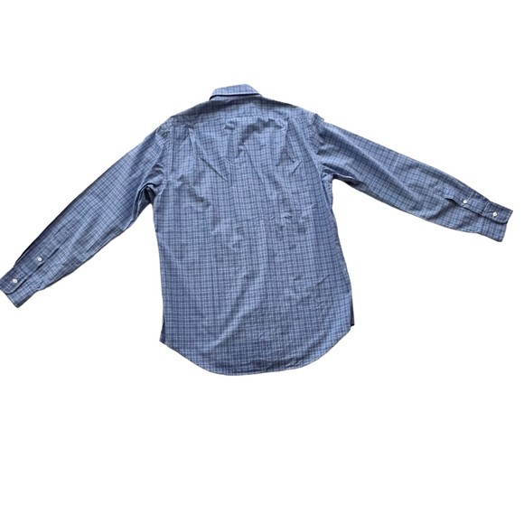 Polo Ralph Lauren Blue Small Plaid Long Sleeve Button Front Men's Shirt Sz M - Picture 5 of 13